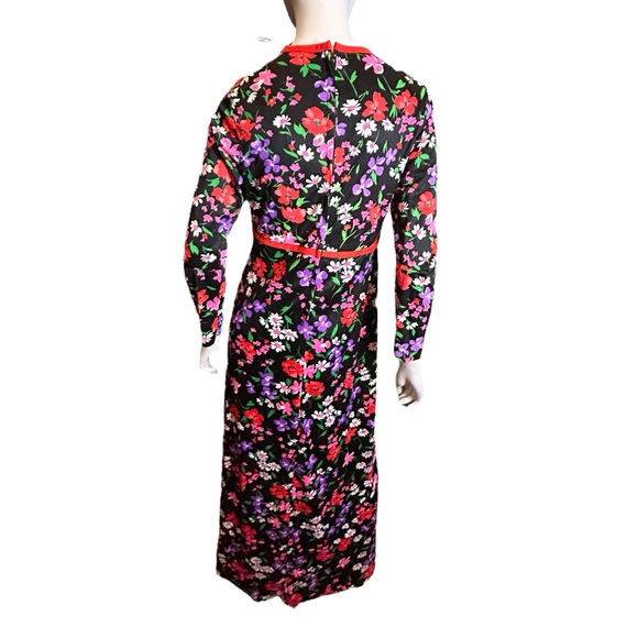 Vintage 60s 70s Floral Maxi Dress Size Medium - Picture 8 of 11